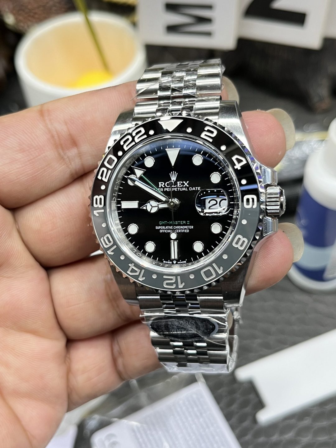 Rolex Greenwich Grey Black Small Green Needle