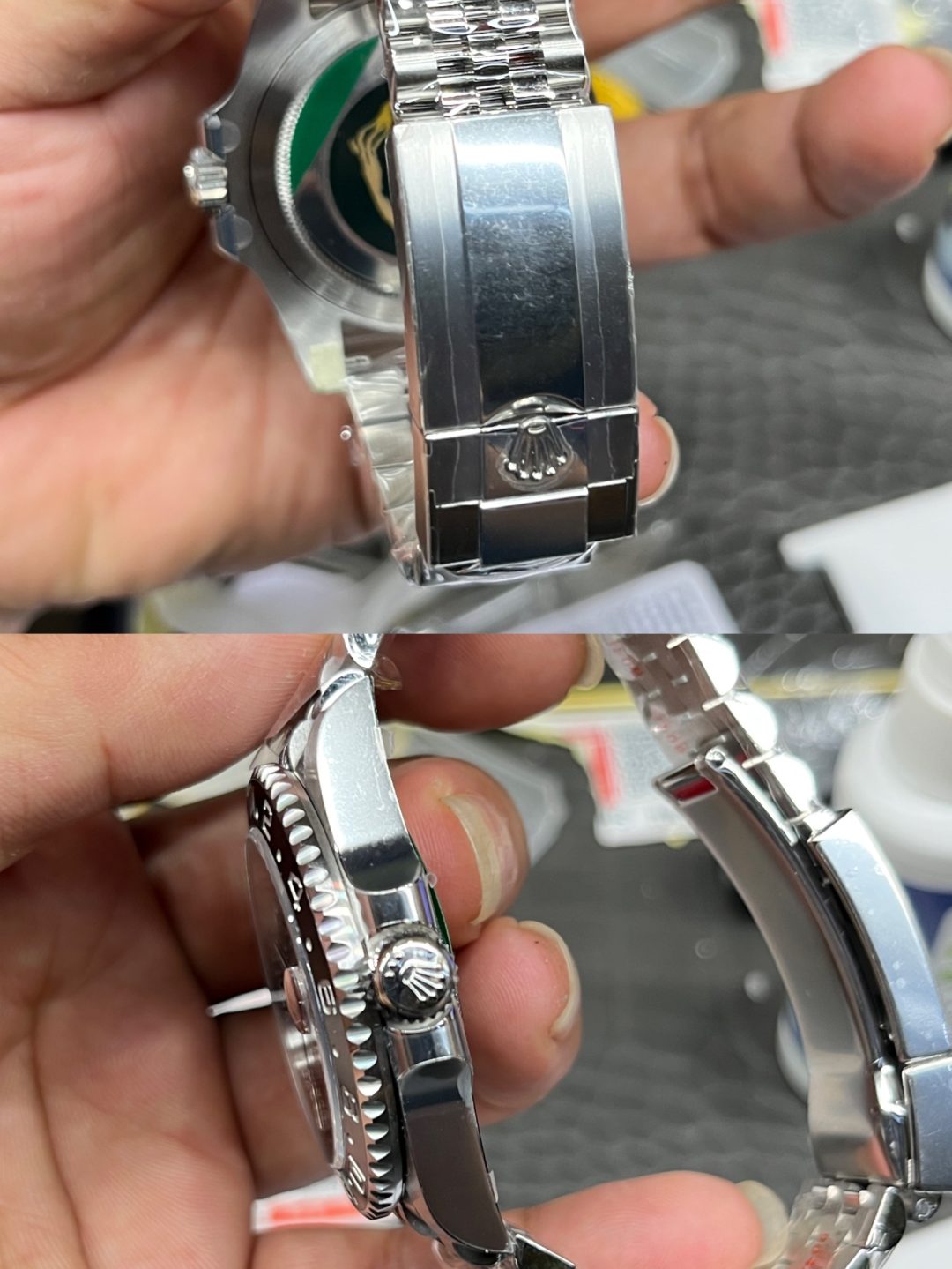 Rolex Greenwich Grey Black Small Green Needle