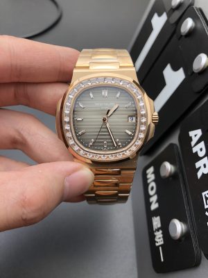 PPF T diamond rose gold nautilus